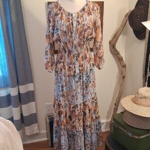 Lovely Long Sleeve Floral Dress